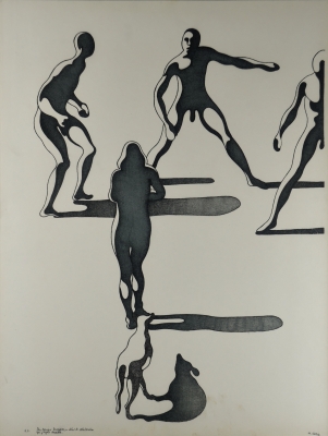 Henri CUECO / Untitled / RARE PIECE / Dedicaced to his own printer / Hand Signed + Monogram / Size : 65,5x50 cm