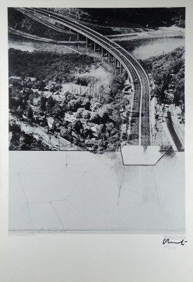 CHRISTO / "Closed Highway Project" / Hand Signed Black Ink / Hand Numbered / Edition of 150 / Size 88x61 cm
