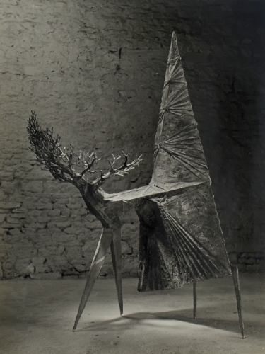 Hugo Van WADENOYEN “Lynn CHADWICK sculpture beast” Gelatin Silver Print Size :  15,5 x 20 cm